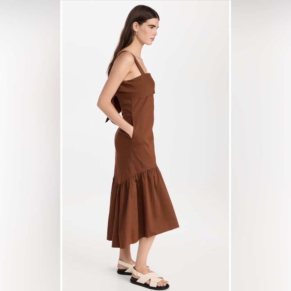 Theory Chocolate Brown Midi Dress - Picture 2 of 7